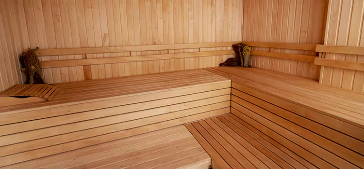 Spruce Wood Sauna Interior Construction in Waterloo, Ontario